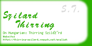 szilard thirring business card